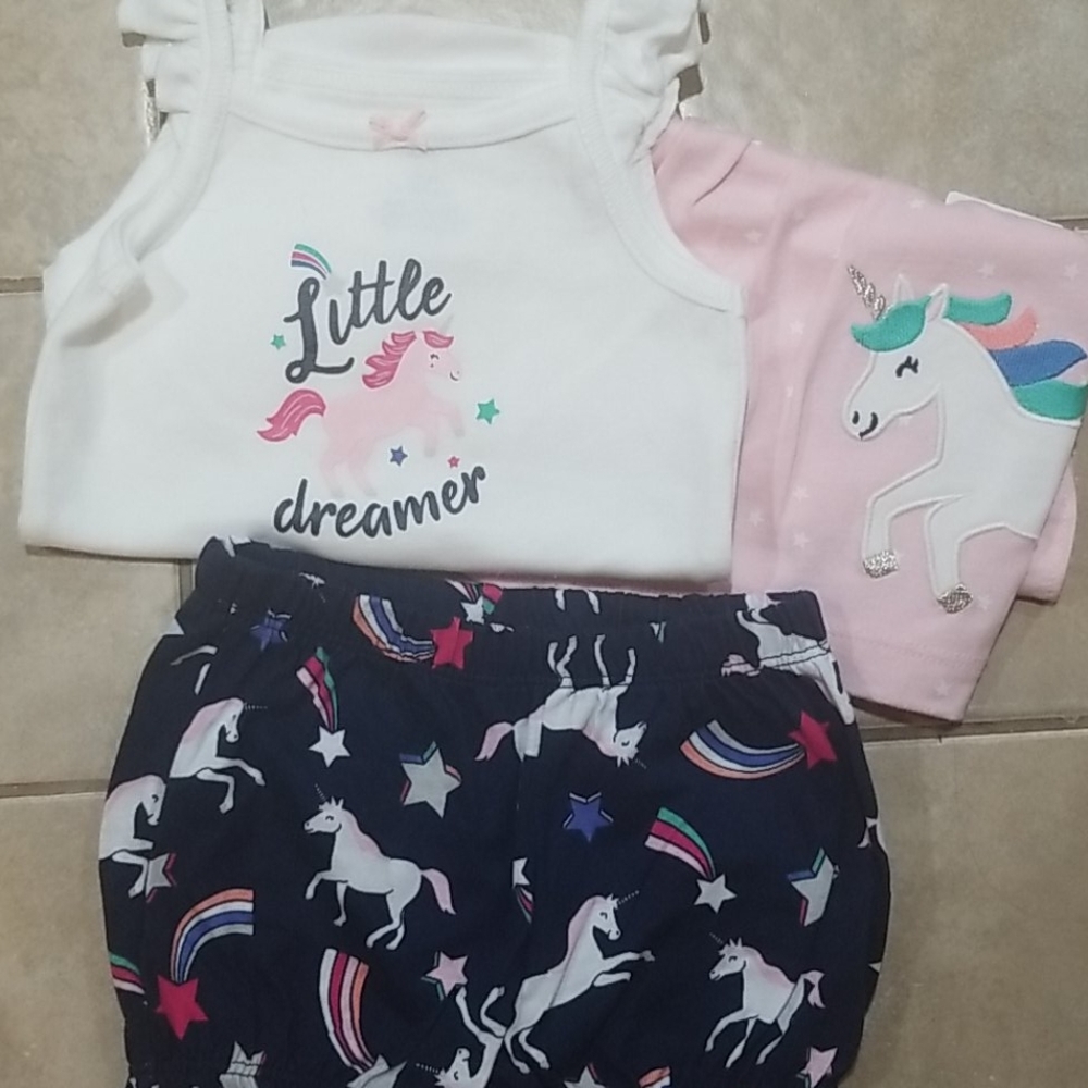 Baby girl size 3M unicorn outfit